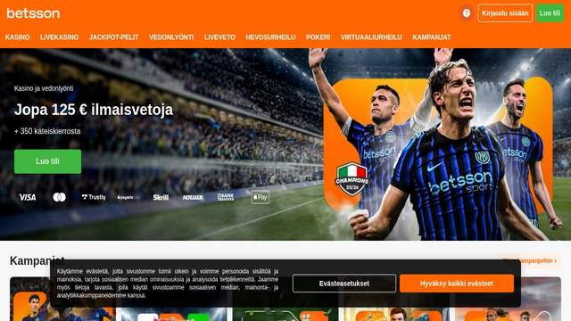 Betsson casino screenshot